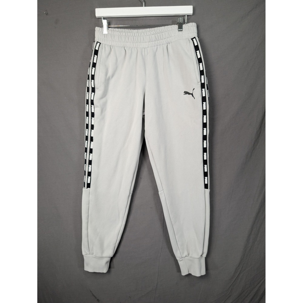 Puma Mens Power Tape Sweatpants Light Gray Joggers 671436-03 Size M